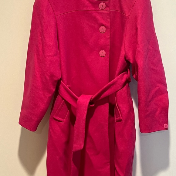 Zara Women Hot Pink Belted Coat size Medium